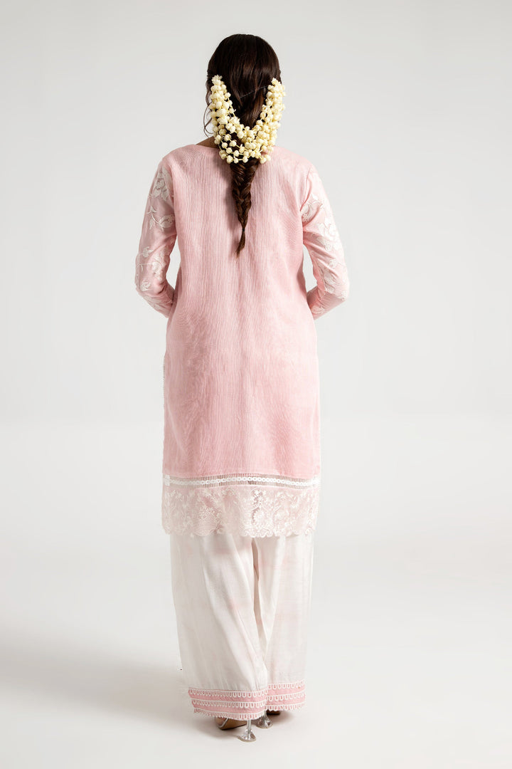 Arif Ashraf - Soorti - Baby Pink - Cotton and Raw Silk and Chiffon - 3 Piece