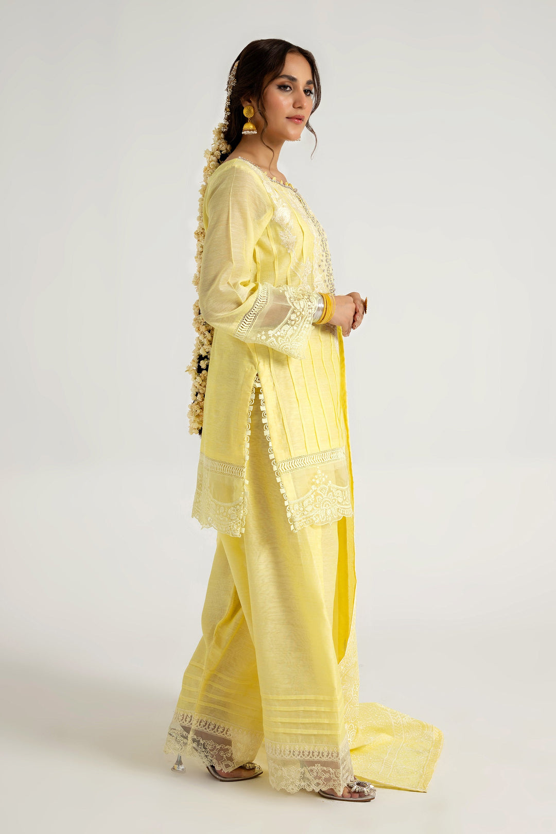 Arif Ashraf - Zard - Yellow - Cotton and Raw Silk - 3 Piece