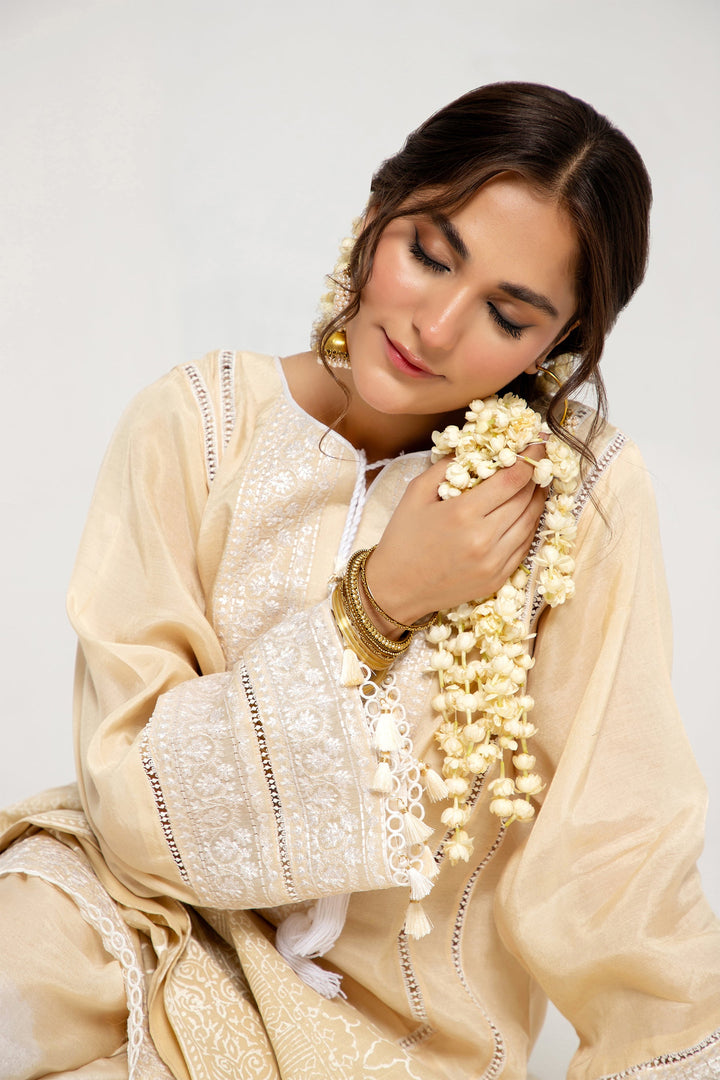 Arif Ashraf - Kehwai - Skin - Viscose Blend and Cotton Silk - 3 Piece