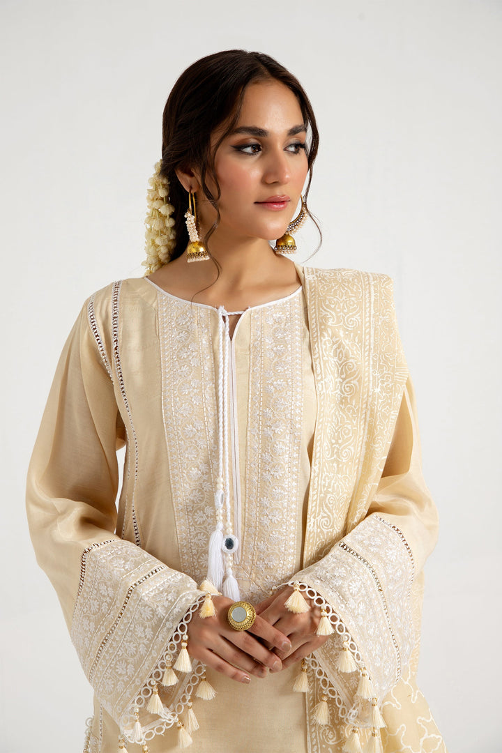 Arif Ashraf - Kehwai - Skin - Viscose Blend and Cotton Silk - 3 Piece