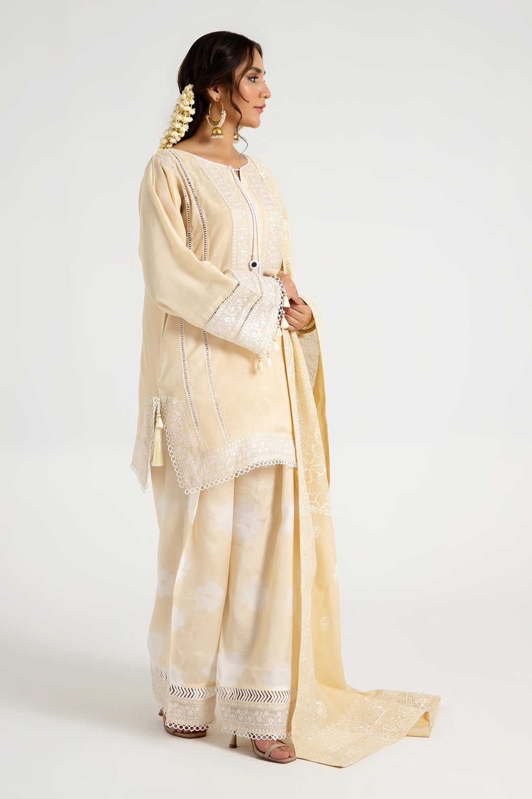 Arif Ashraf - Kehwai - Skin - Viscose Blend and Cotton Silk - 3 Piece