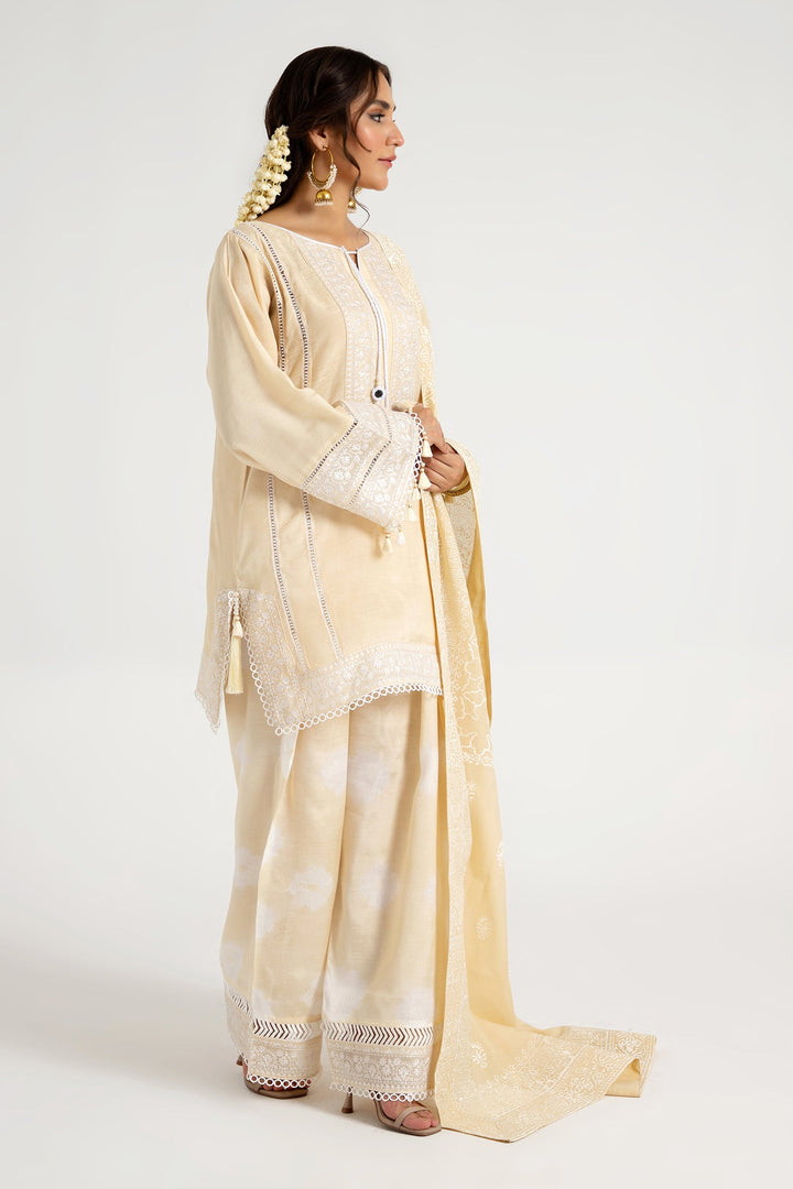 Arif Ashraf - Kehwai - Skin - Viscose Blend and Cotton Silk - 3 Piece