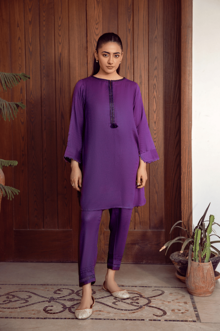 LA ROSAA - Purple Kaia - Dhanak - Purple - 2 Piece