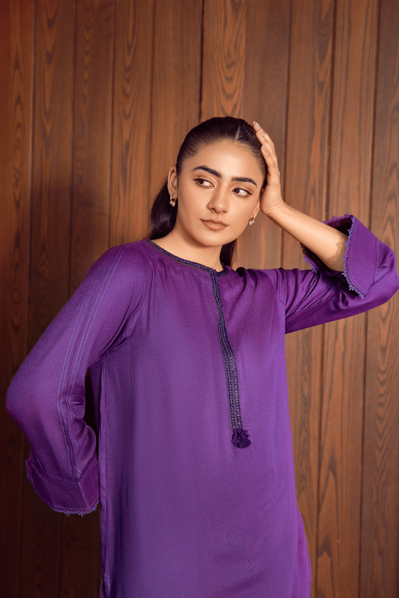 LA ROSAA - Purple Kaia - Dhanak - Purple - 2 Piece