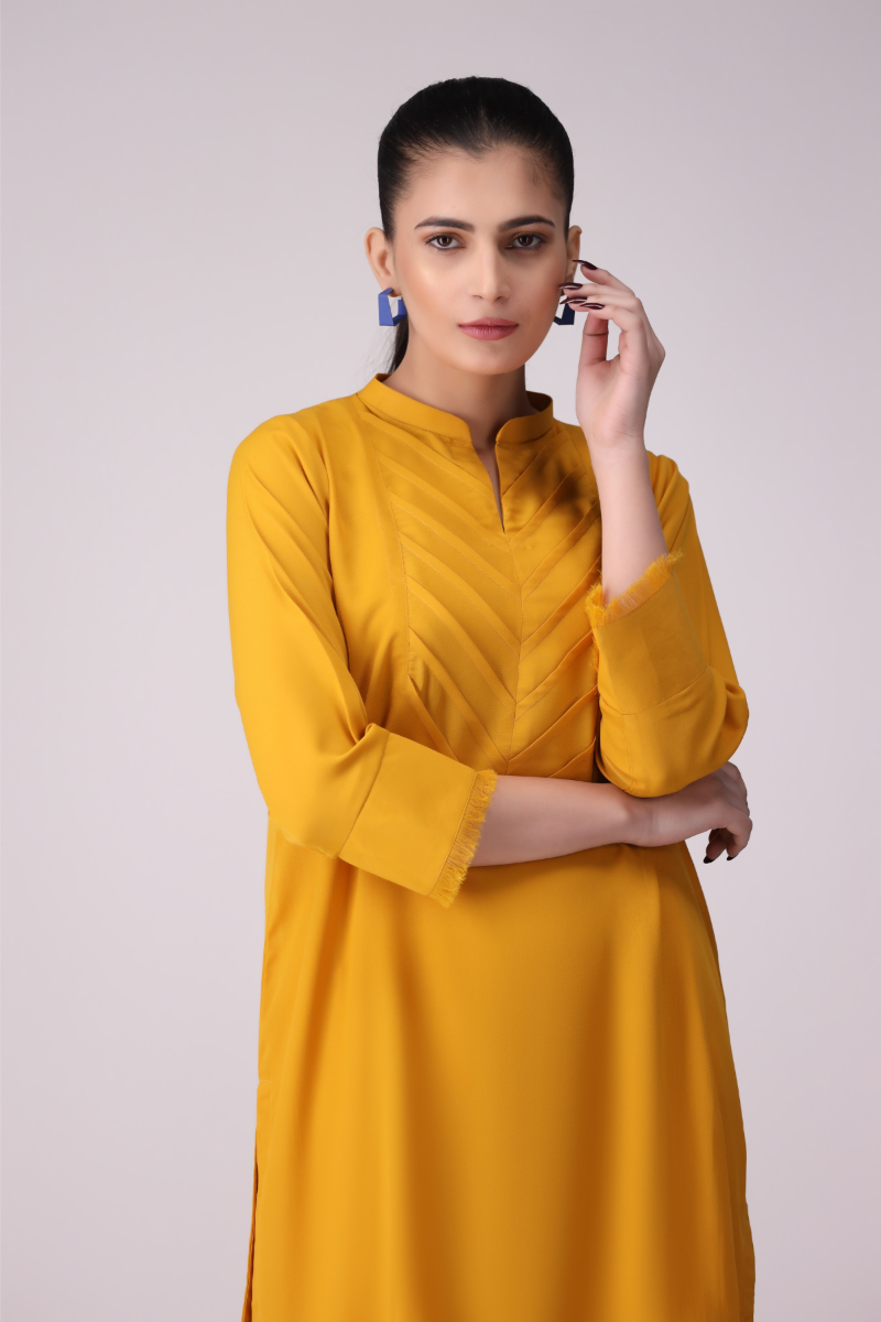 LA ROSAA - Marigold - Georgette - Mustard - 2 Piece