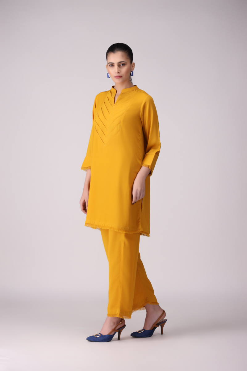 LA ROSAA - Marigold - Georgette - Mustard - 2 Piece