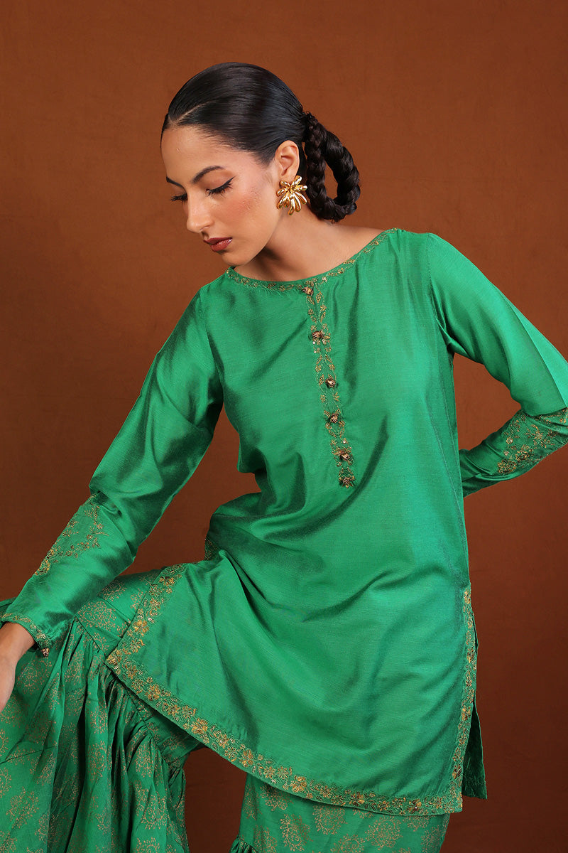 Generation - Musawirana - Green - Cotton Chanderi Blend - 2 Piece