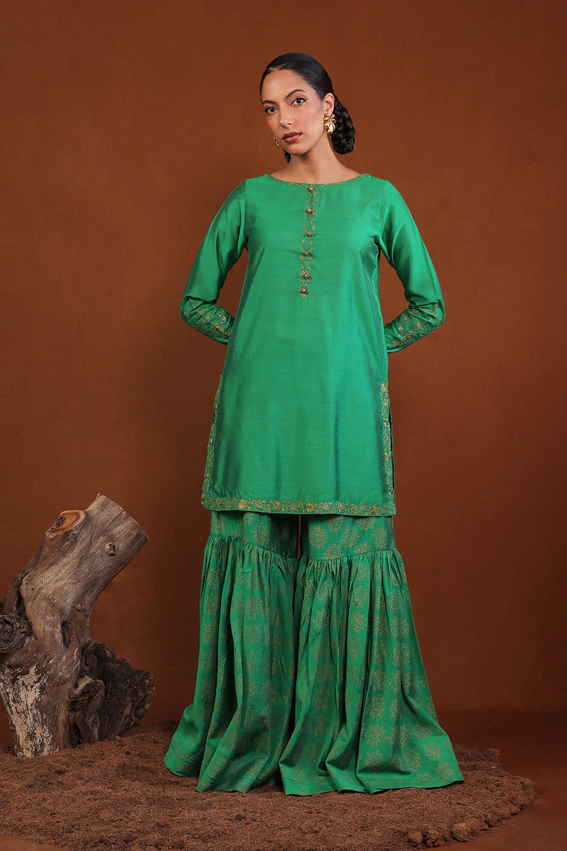 Generation - Musawirana - Green - Cotton Chanderi Blend - 2 Piece