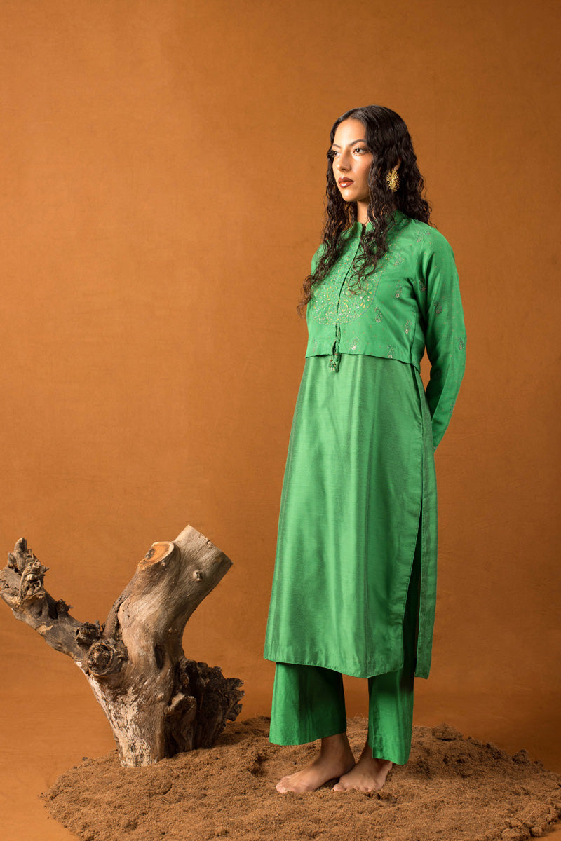 Generation - Musawirana - Green - Cotton Chanderi Blend - 3 Piece