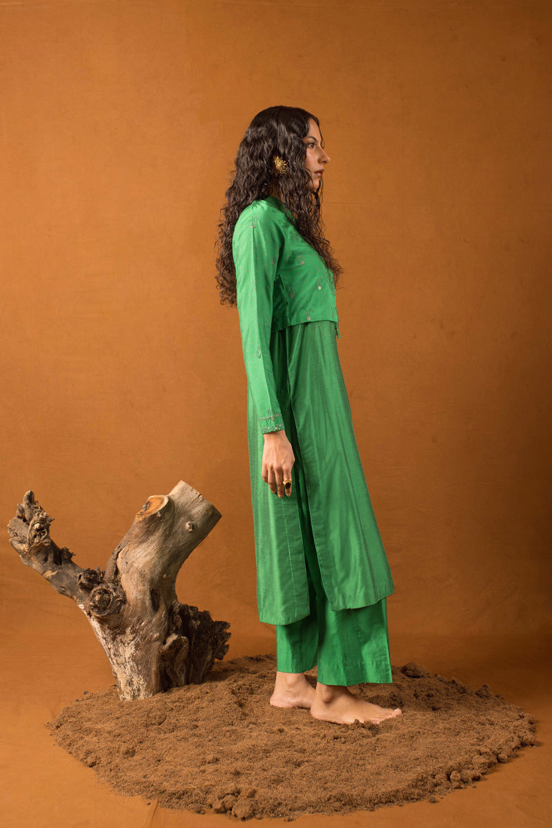 Generation - Musawirana - Green - Cotton Chanderi Blend - 3 Piece