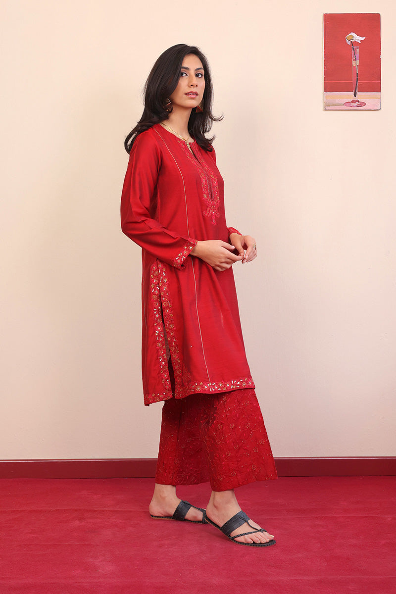 Generation - Musawirana Embroidered - Maroon - Silk - 2 Piece