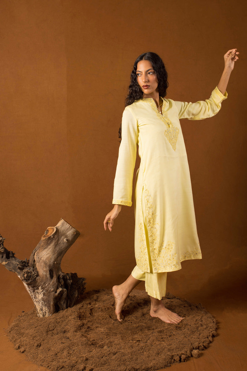 Generation - Musawirana - Yellow - Cotton Chanderi Blend - 2 Piece