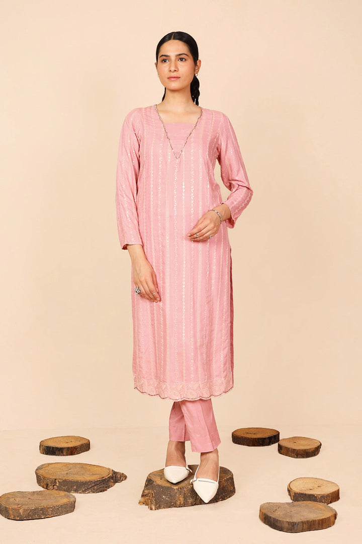 Generation - Sunehri Lumban - Raw Silk - Pink - 2 Piece