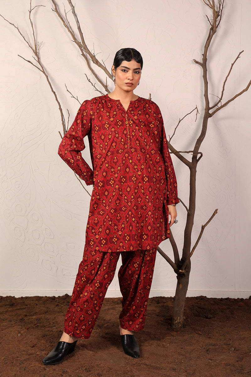 Generation - Printed Persian 2 Piece - Cambric - Maroon