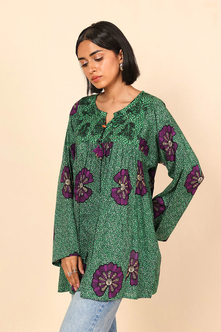 Generation - African Safari Top - Cambric - Green - 1 Piece