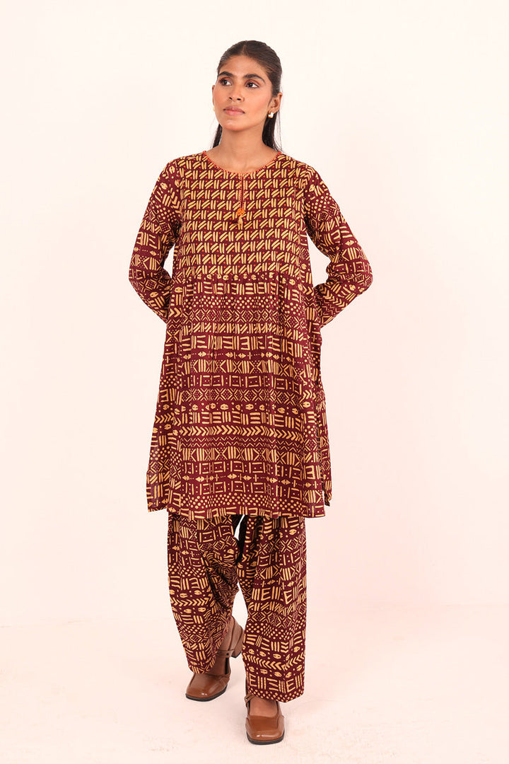 Generation - Printed African Safari - Cambric - Maroon - 2 Piece