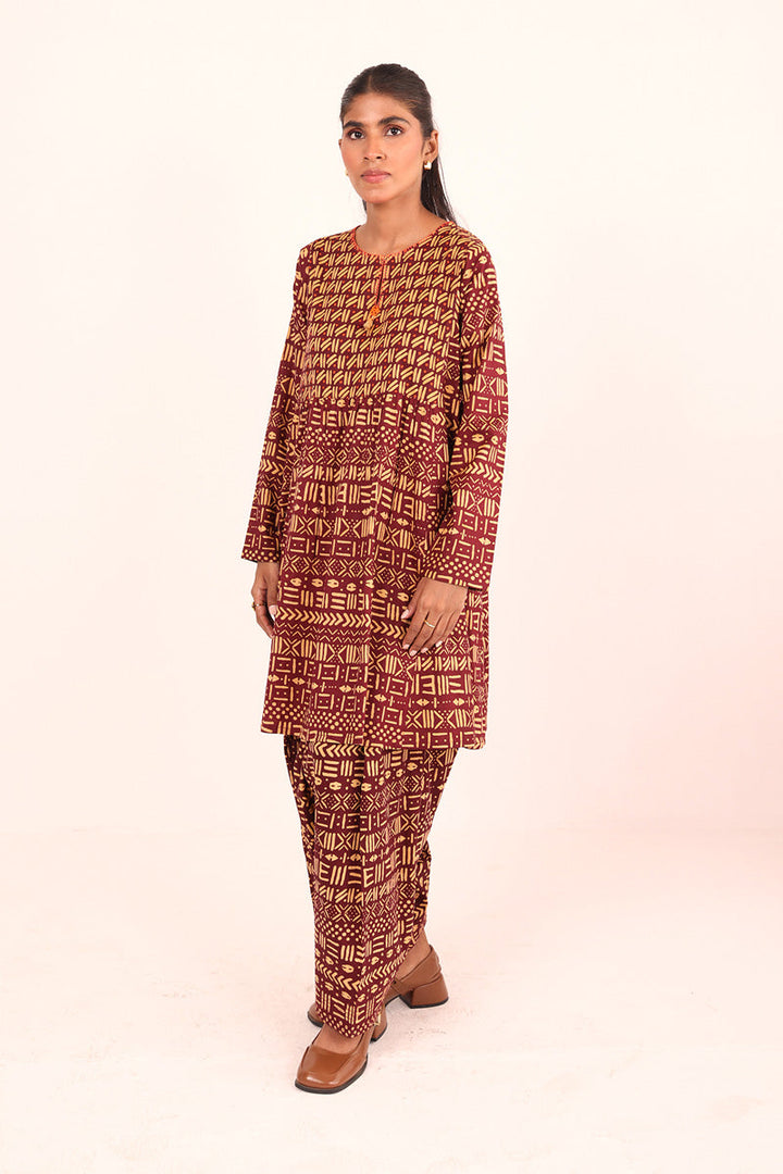 Generation - Printed African Safari - Cambric - Maroon - 2 Piece