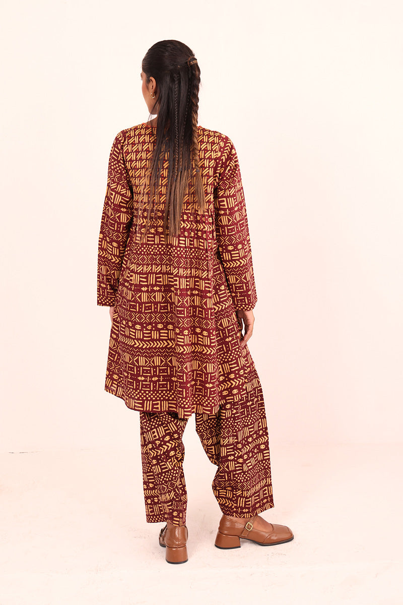 Generation - Printed African Safari - Cambric - Maroon - 2 Piece