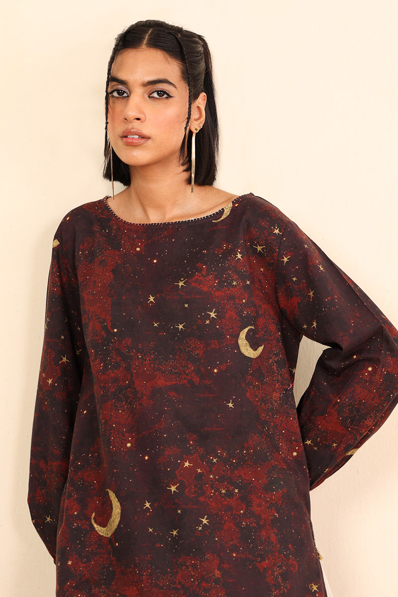 Generation - Macrocosm Cosmic Shirt - Khaddar - Maroon - 1 Piece