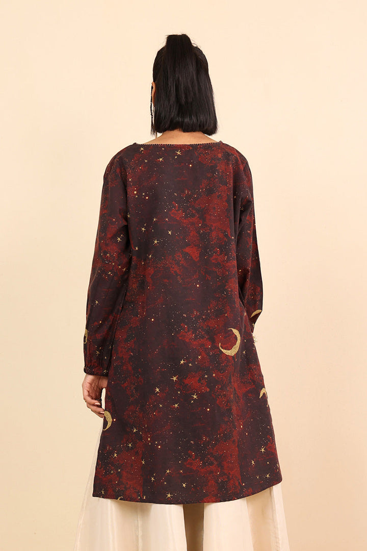 Generation - Macrocosm Cosmic Shirt - Khaddar - Maroon - 1 Piece