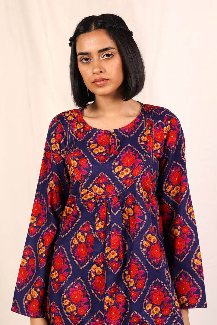 Generation - Printed Charbagh 2 Piece - Cambric - Navy Blue