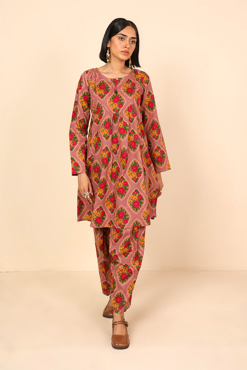 Generation - Printed Charbagh 2 Piece - Cambric - Navy Blue