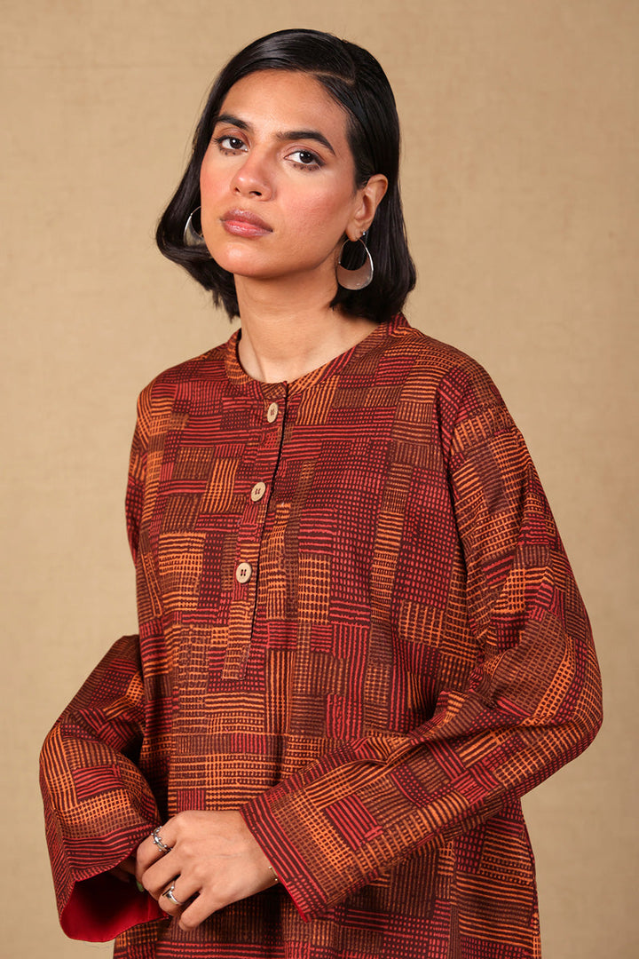 Generation - Woven Kurti - Cambric - Brown - 1 Piece