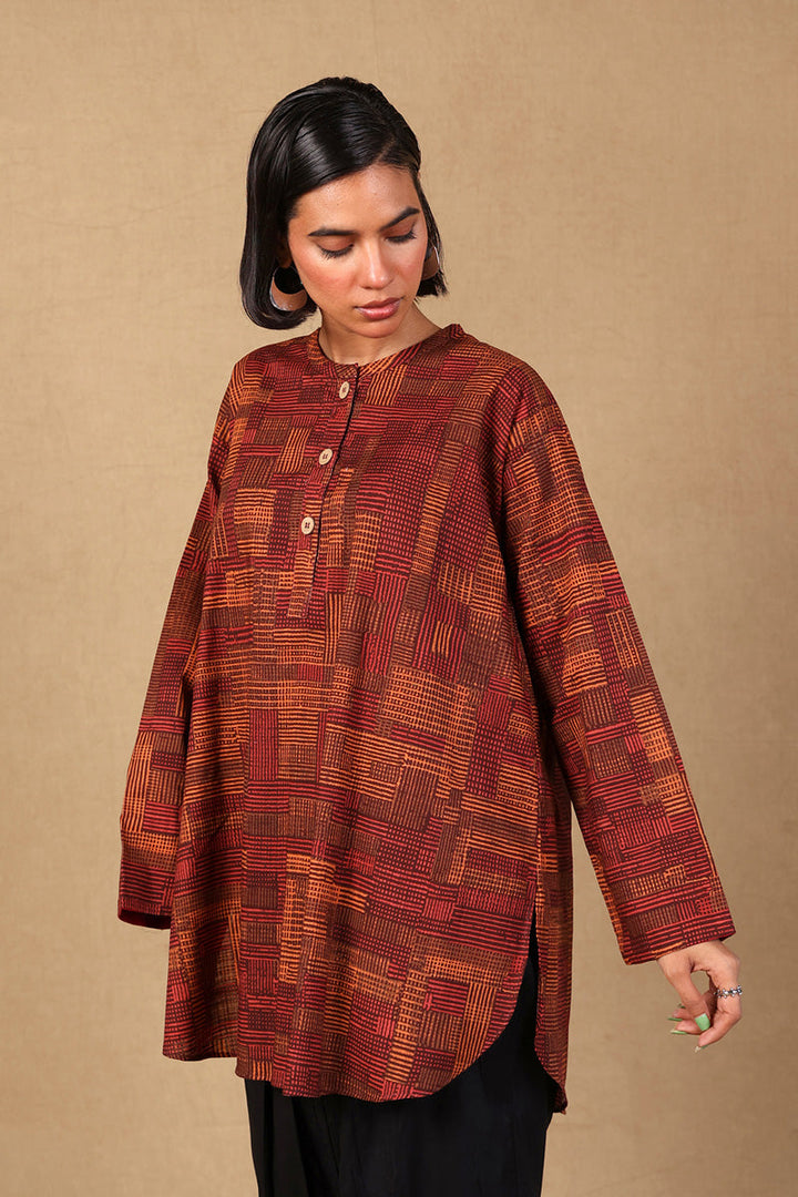 Generation - Woven Kurti - Cambric - Brown - 1 Piece