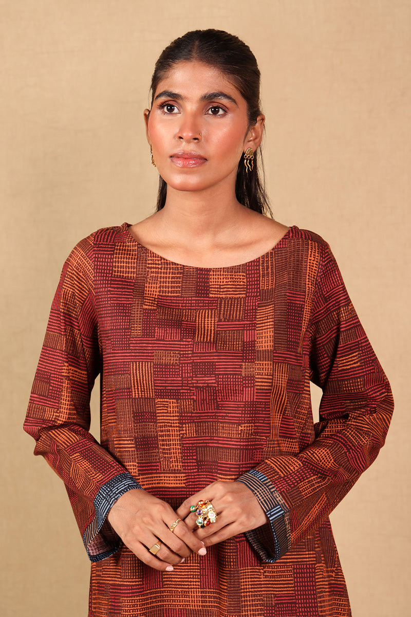 Generation - Print Blocked Woven - Cambric - Brown - 2 Piece