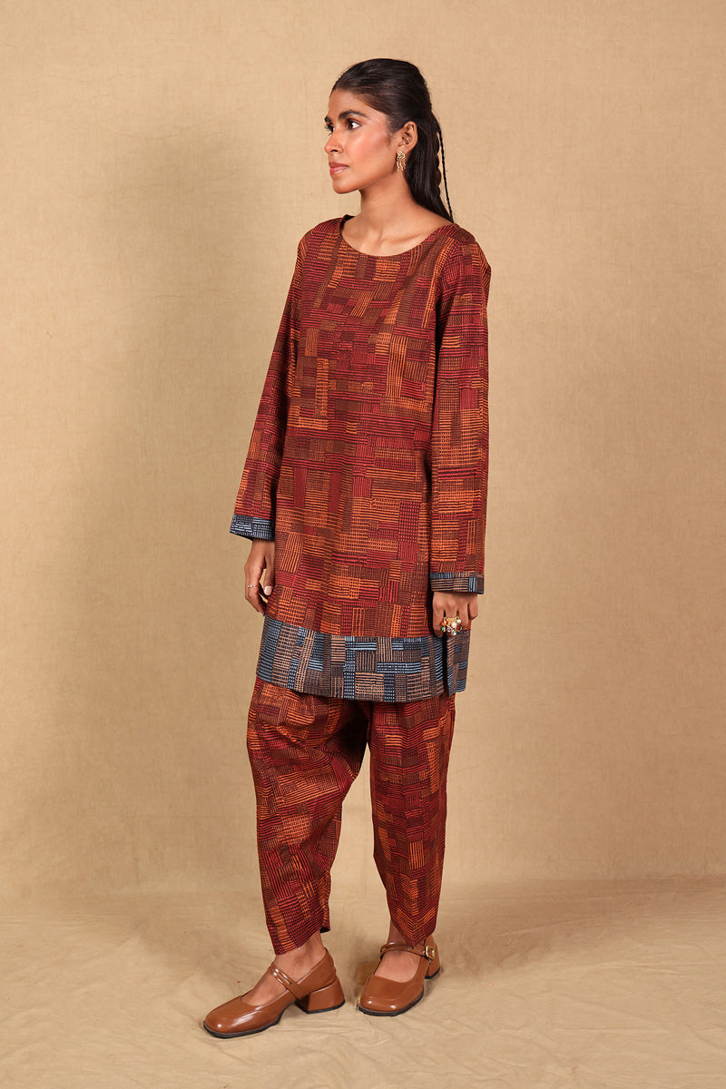 Generation - Print Blocked Woven - Cambric - Brown - 2 Piece