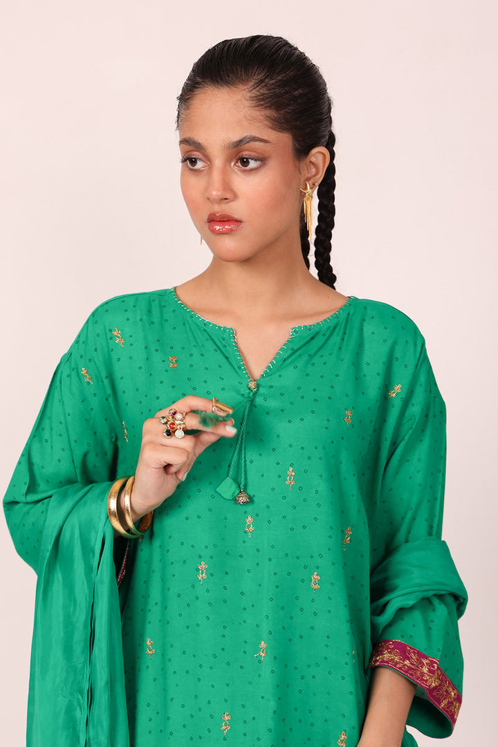 Generation - In My Bahar Bano Feels 3 Piece - Silk - Green