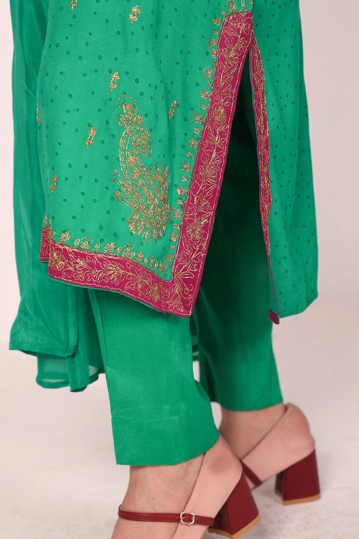 Generation - In My Bahar Bano Feels 3 Piece - Silk - Green