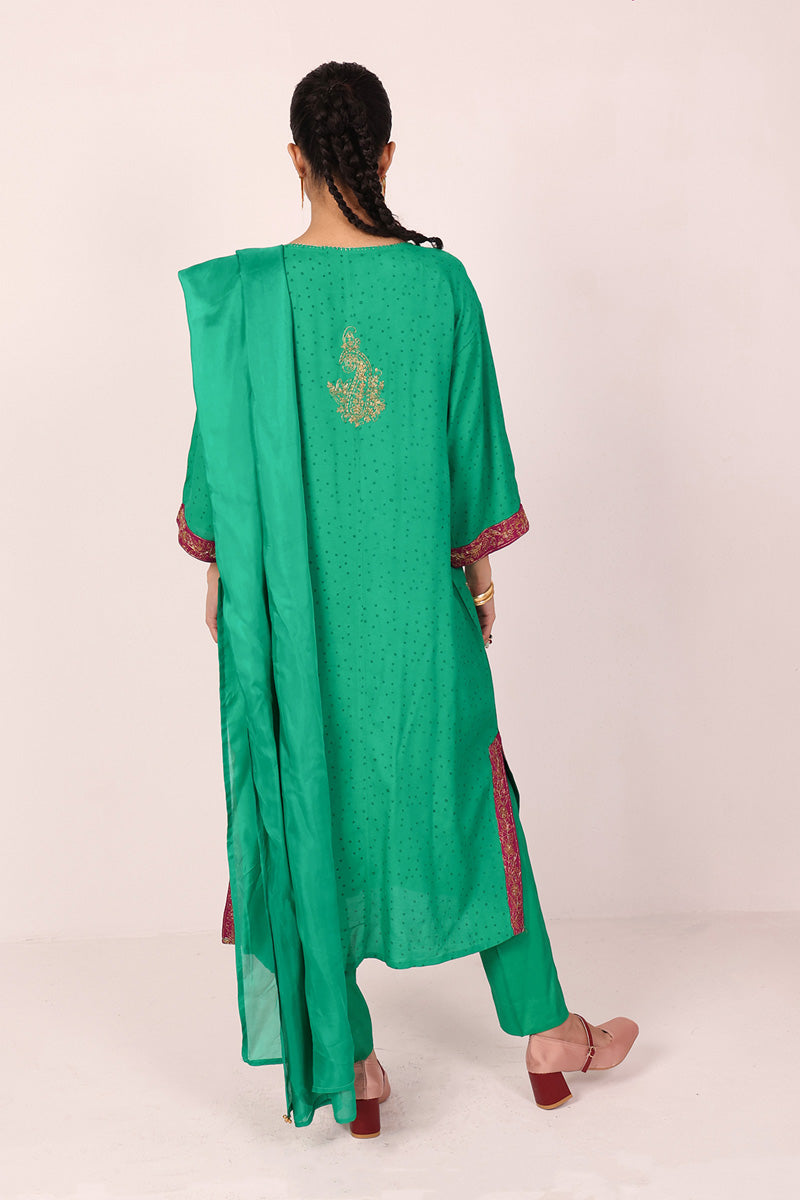 Generation - In My Bahar Bano Feels 3 Piece - Silk - Green