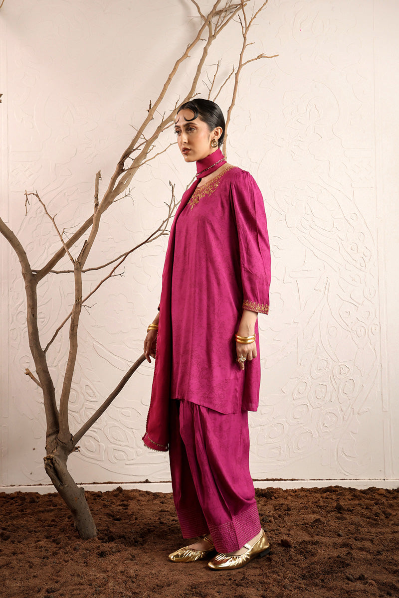 Generation - Bahar Bano - Purple - Raw Silk - 3 Piece