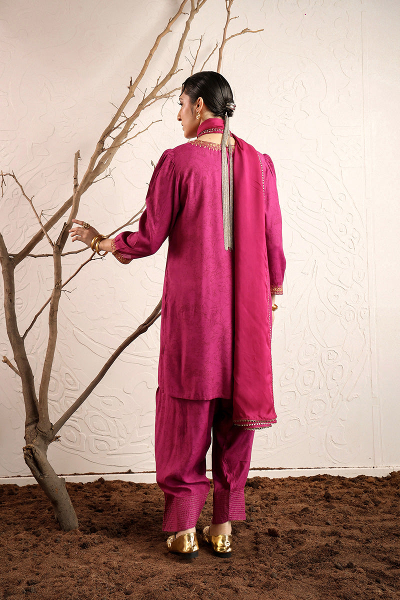 Generation - Bahar Bano - Purple - Raw Silk - 3 Piece