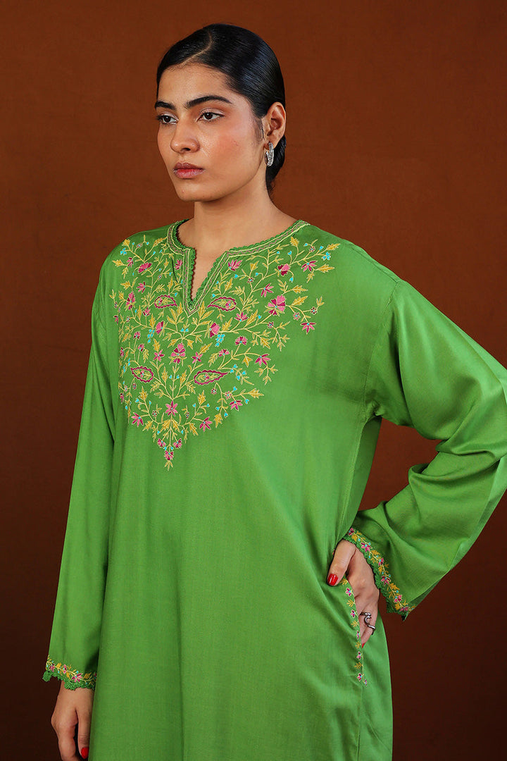 Generation - Chaar Kali - Green - Chanderi Blend - 2 Piece