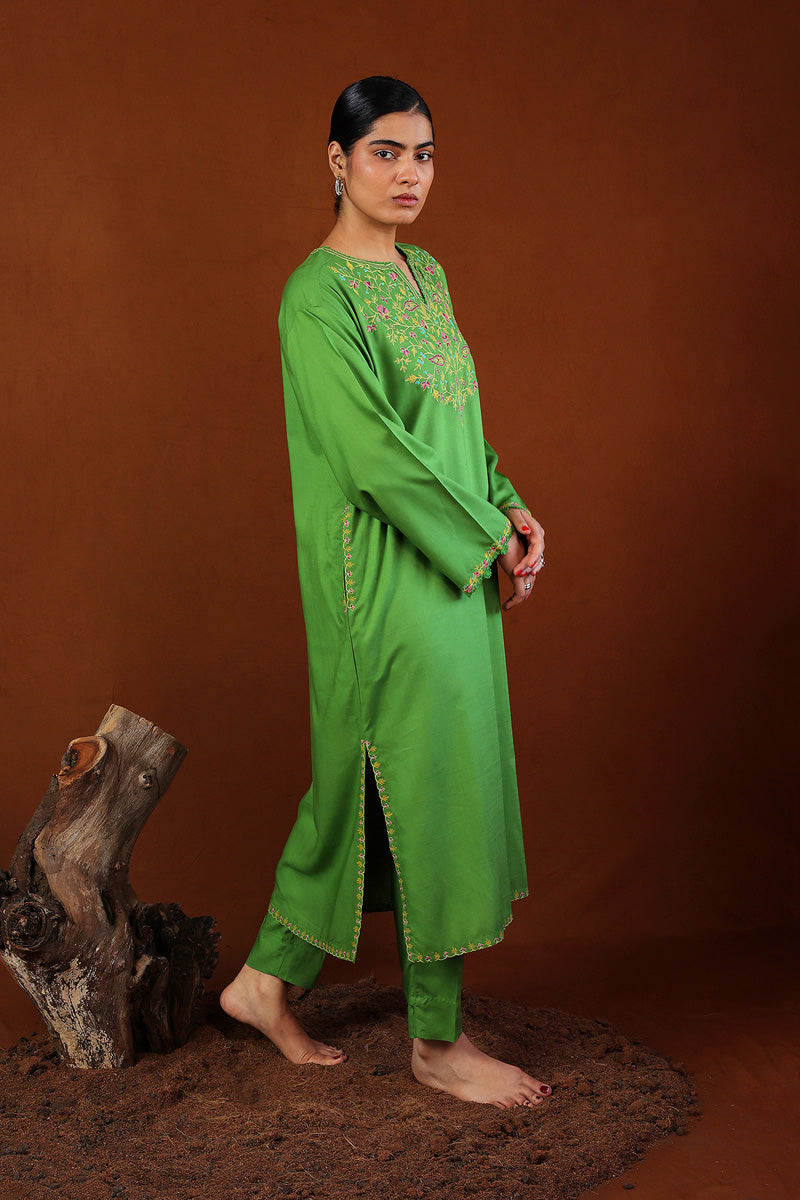 Generation - Chaar Kali - Green - Chanderi Blend - 2 Piece