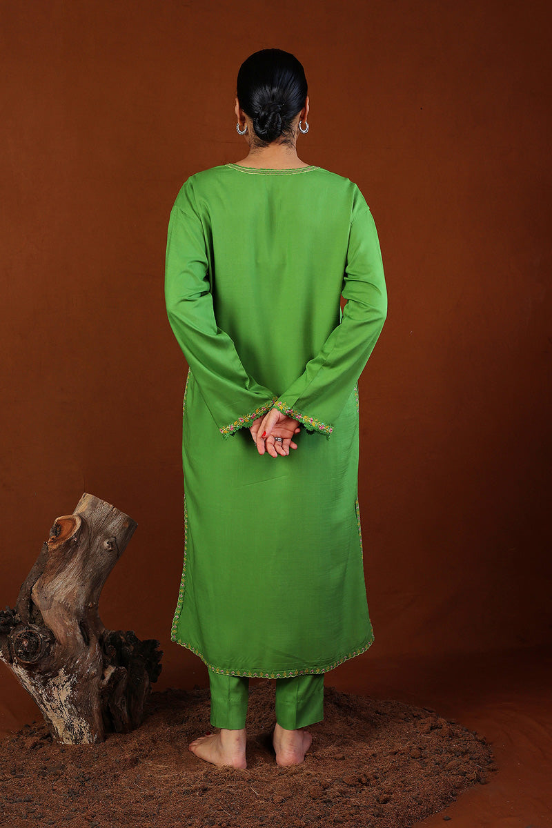 Generation - Chaar Kali - Green - Chanderi Blend - 2 Piece