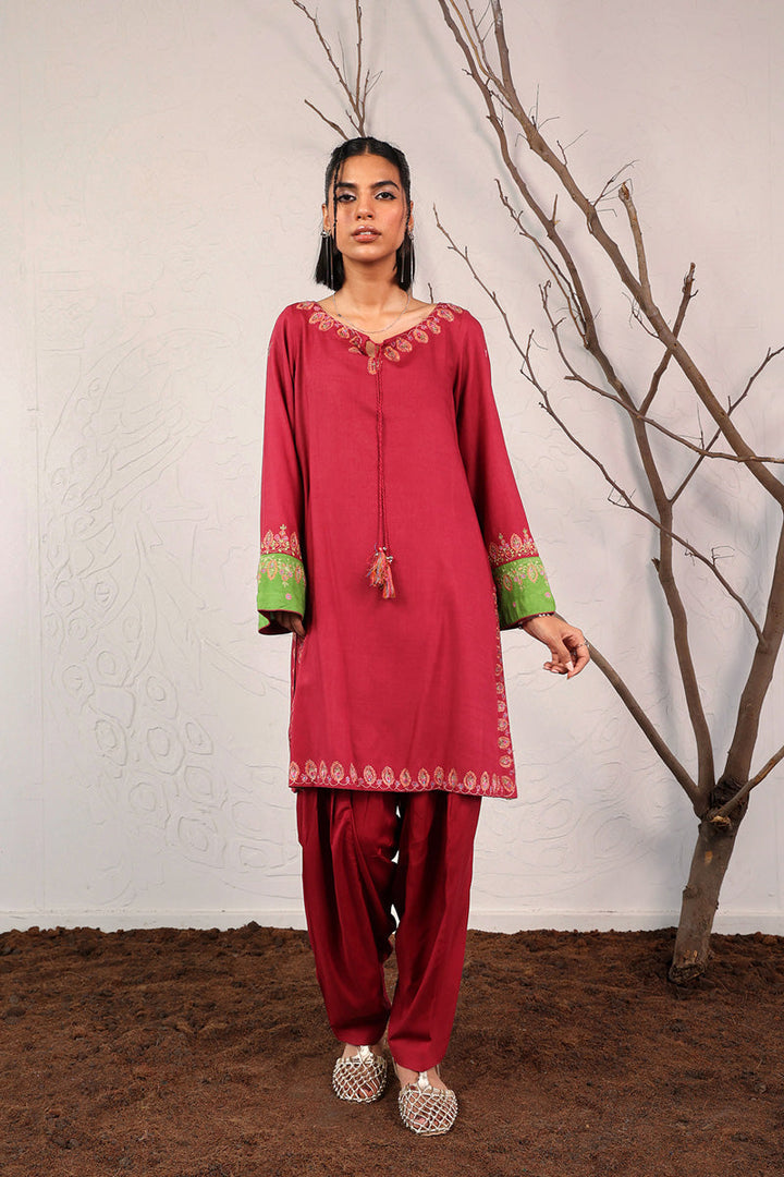 Generation - Tasseled Chaar Kali - Maroon - 2 Piece