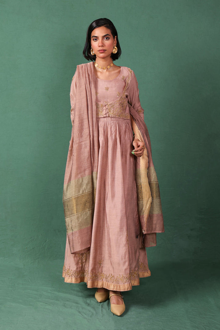 Generation - Regal Anarkali 2 Piece Set - Cotton - Peach