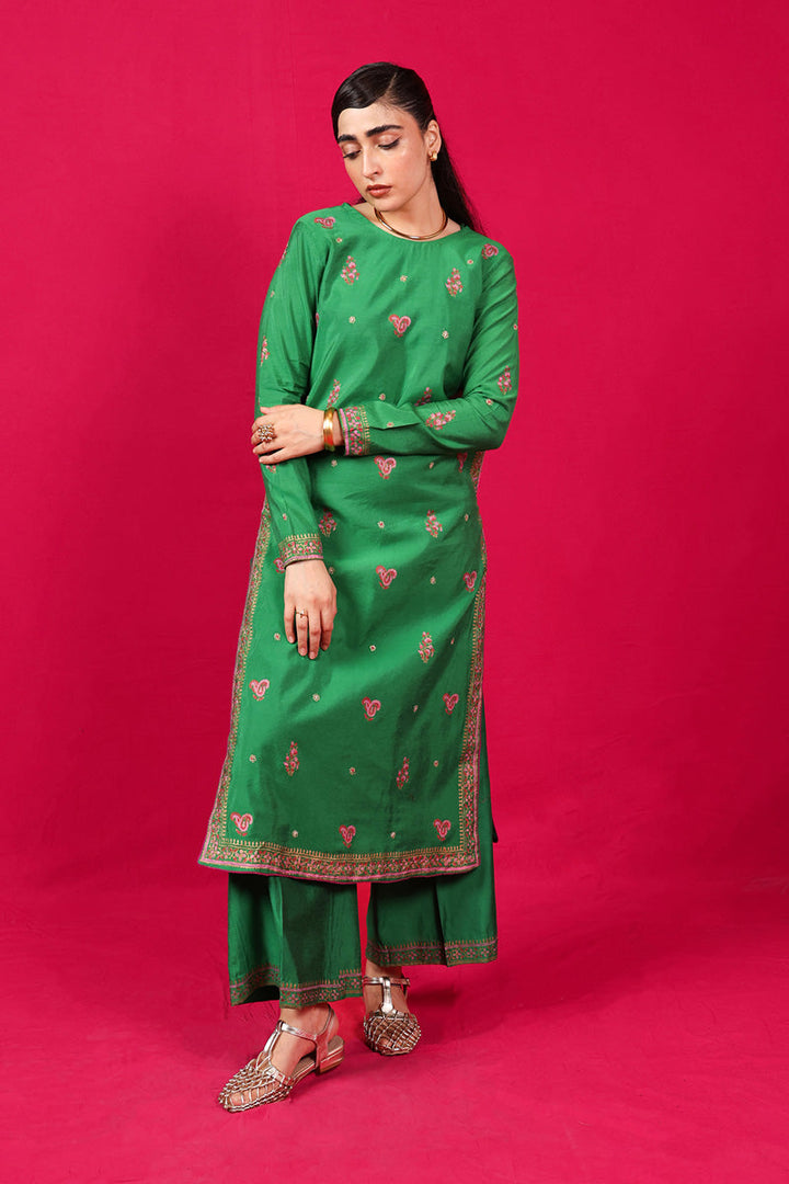 Generation - Suit Gota Kalamkari 2 Piece Set - Cotton - Green