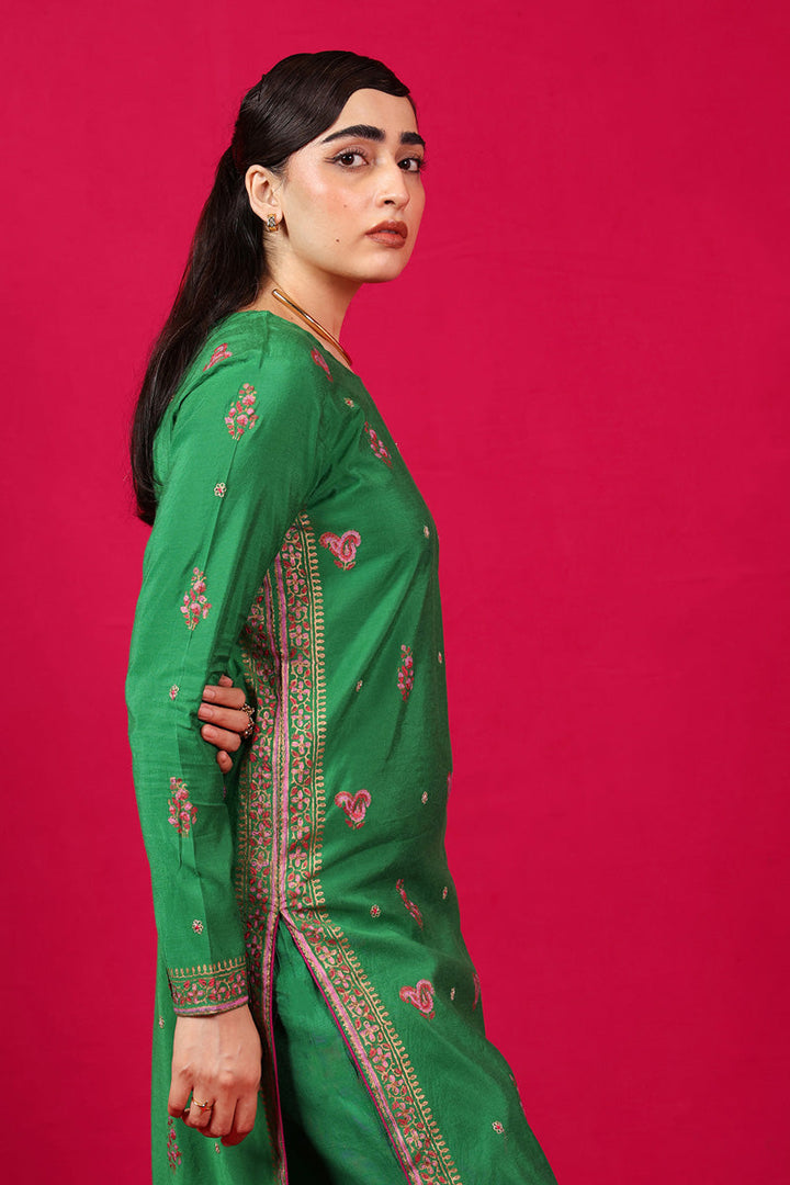 Generation - Suit Gota Kalamkari 2 Piece Set - Cotton - Green