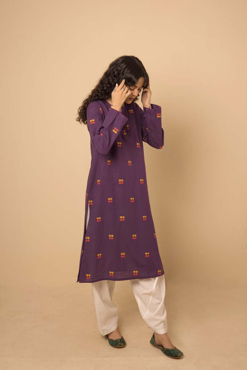 Generation - Khaddiyan Shirt - Purple - Cambric - 1 Piece