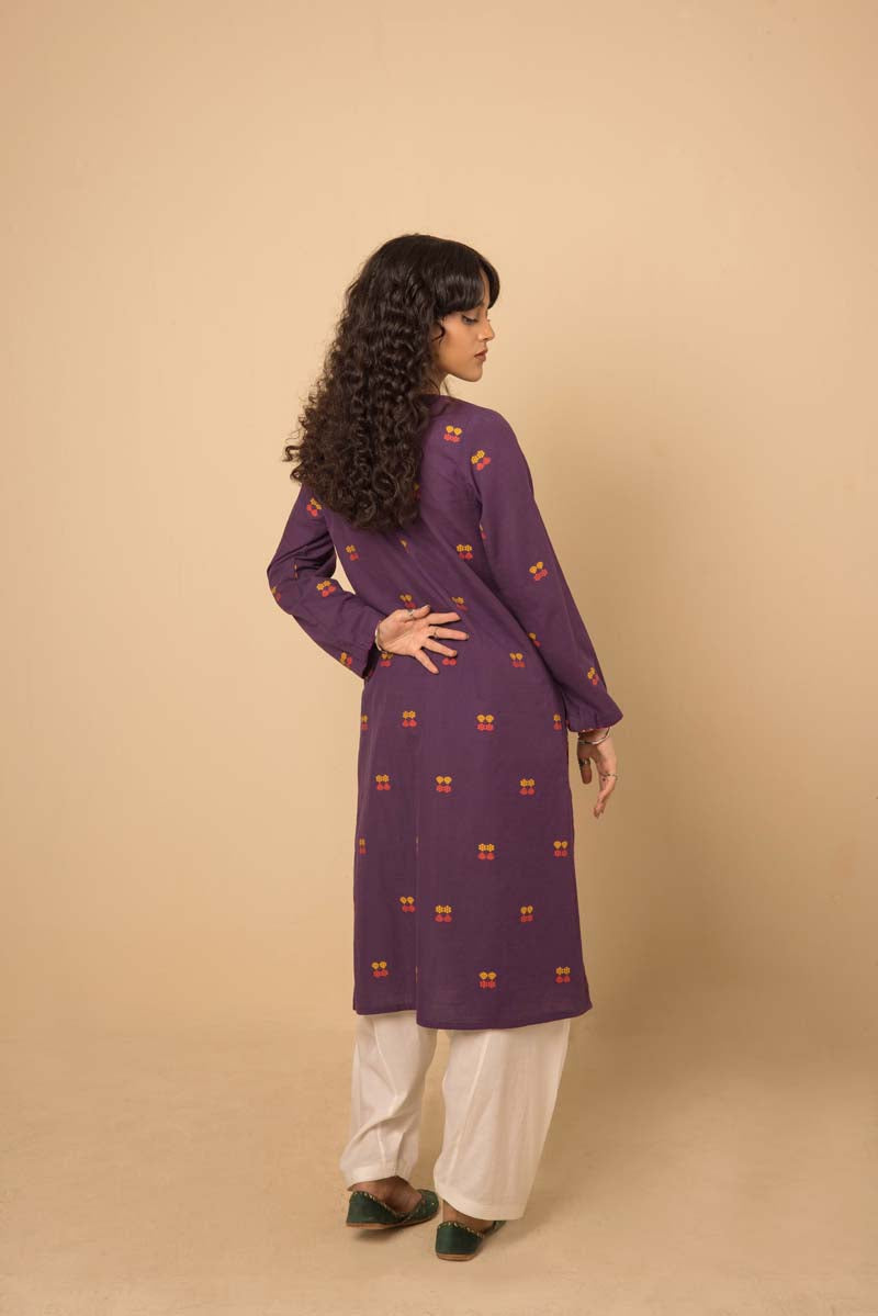 Generation - Khaddiyan Shirt - Purple - Cambric - 1 Piece