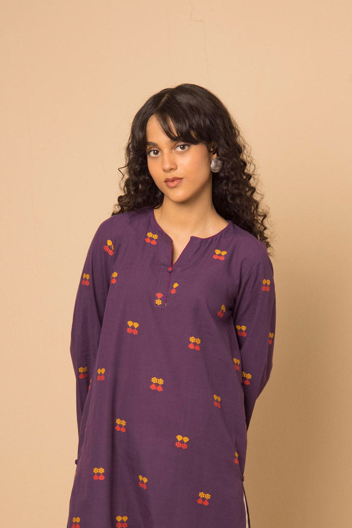 Generation - Khaddiyan Shirt - Purple - Cambric - 1 Piece