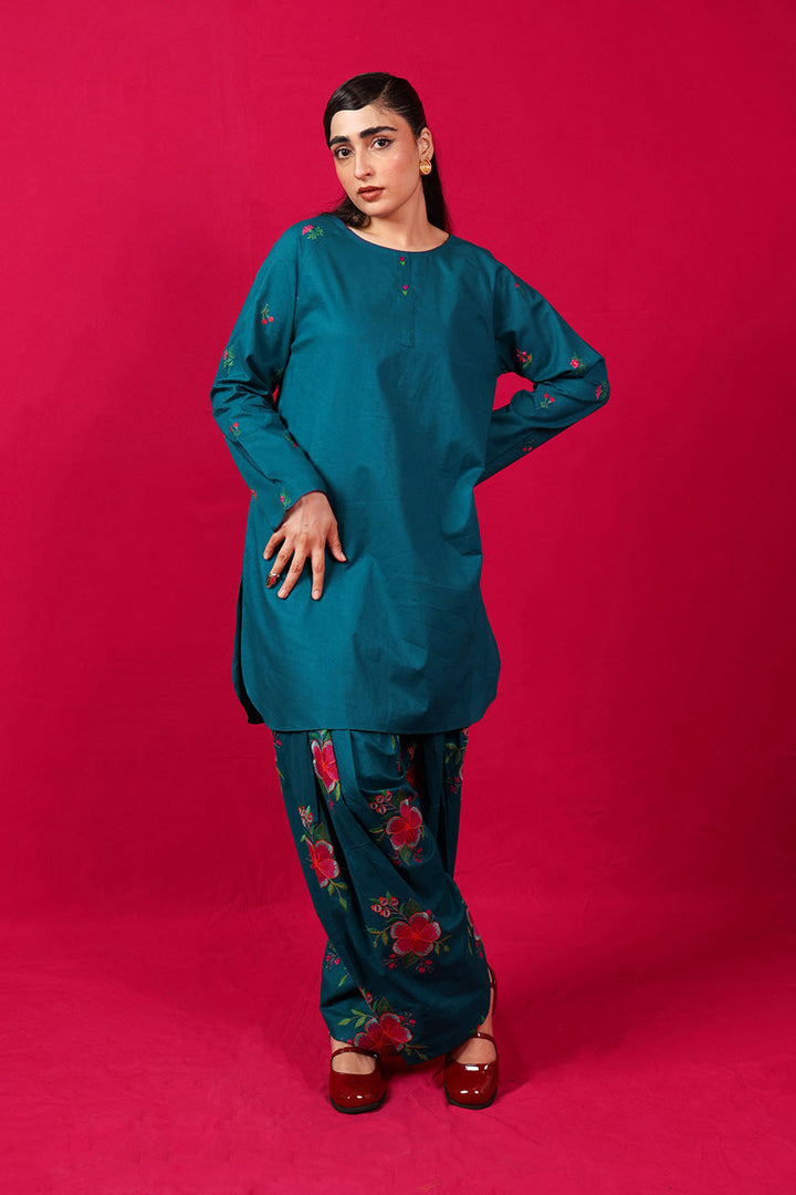 Generation - Floral Baharaan - Teal - Cambric - 2 Piece