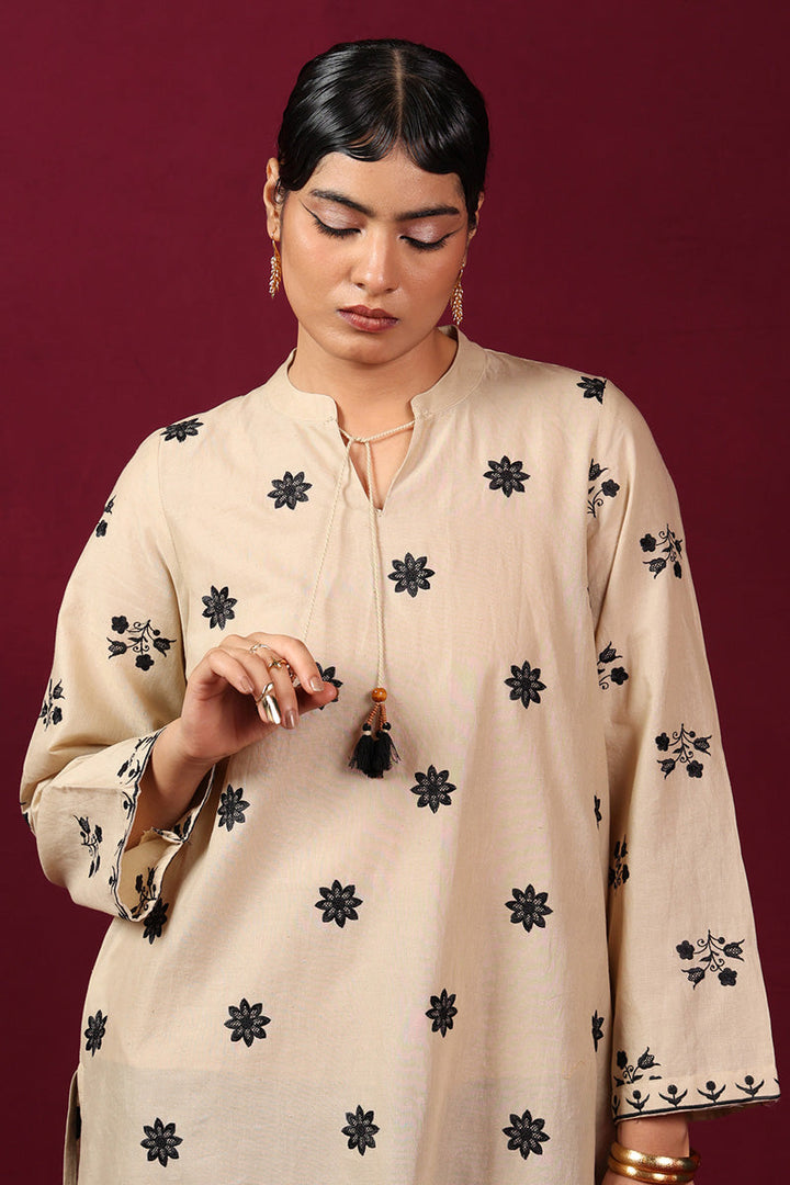 Generation - Mono Foliage Opus Kurta - Beige - 1 Piece