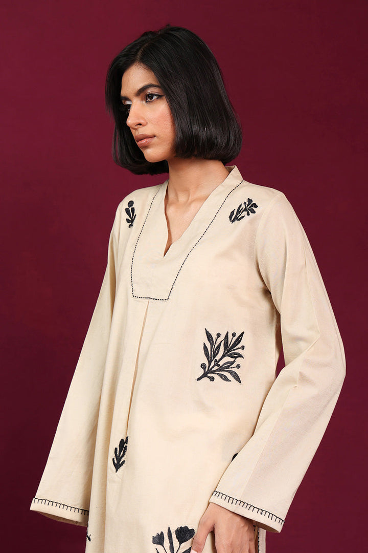 Generation - Monochrome Opus Kurta - Beige - 1 Piece