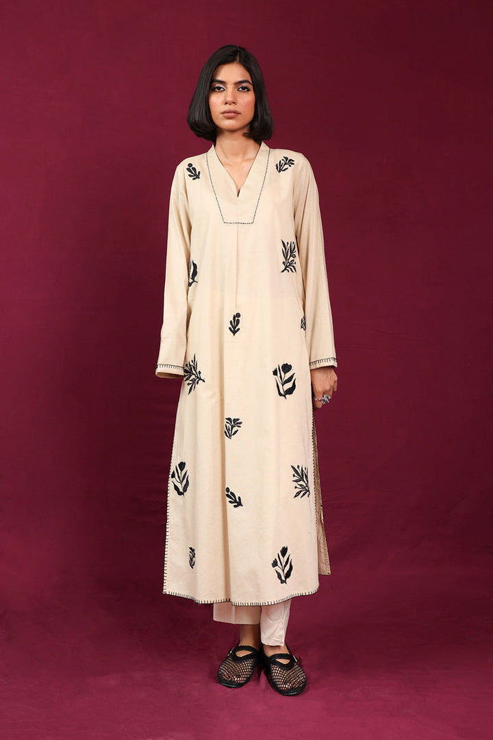 Generation - Monochrome Opus Kurta - Beige - 1 Piece