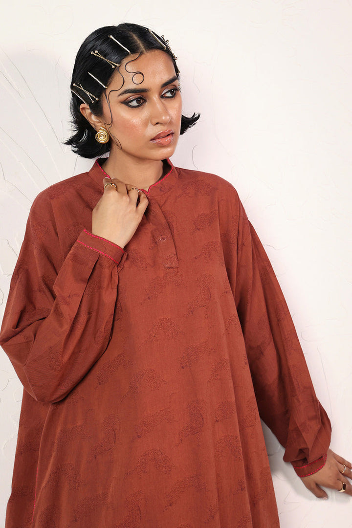 Generation - Flo Roar Kurta - Brown - Jacquard - 1 Piece